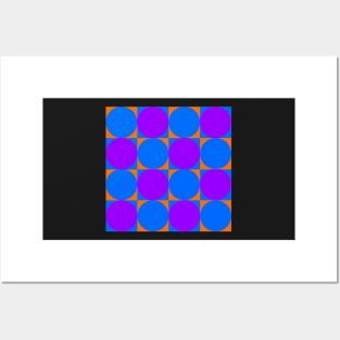 orange, purple and blue geometric pop art design pattern Posters and Art